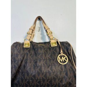 Michael Kors brown Tote handbag bag purse MK logo